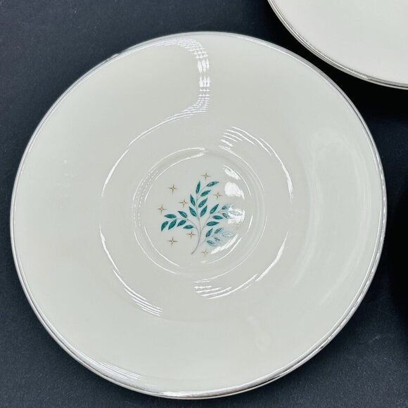 Syracuse China Lyric 5 7/8" Saucer Set of 3 Made in USA Vintage - Picture 4 of 10